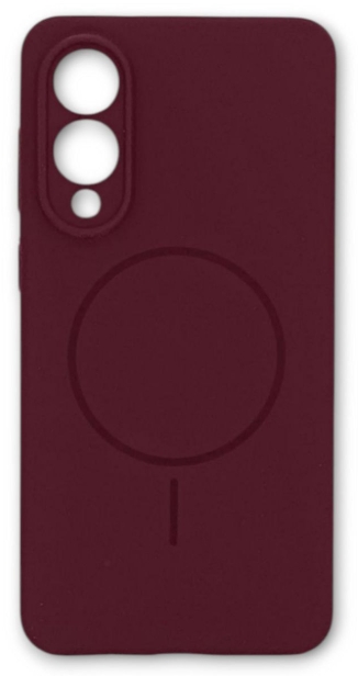 Чехол Silicone Case для Samsung Galaxy S25 c MagSafe Бордовый