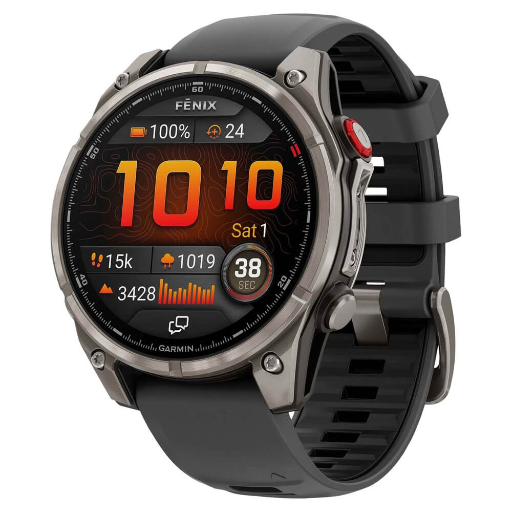 Garmin Fenix 8 Pro 47mm AMOLED Sapphire, Titanium with Graphite/Black Silicone Band (010-03198-11)