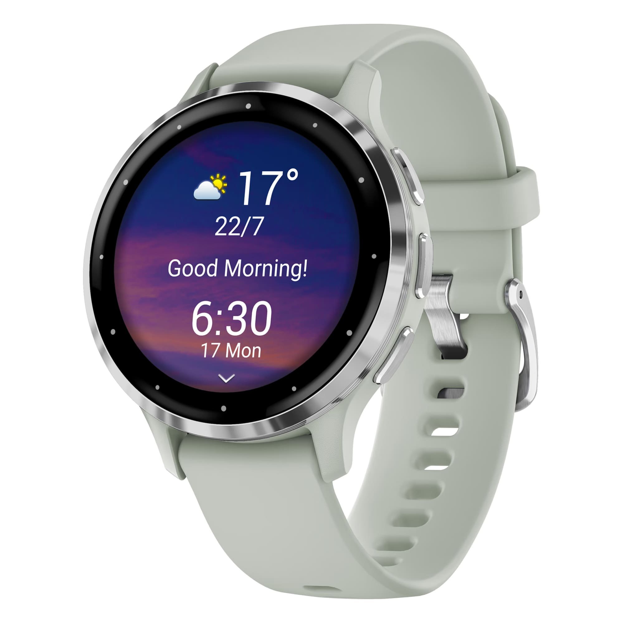 Garmin Venu 3S Silver/Sage Grey Silicone Band (010-02785-51)