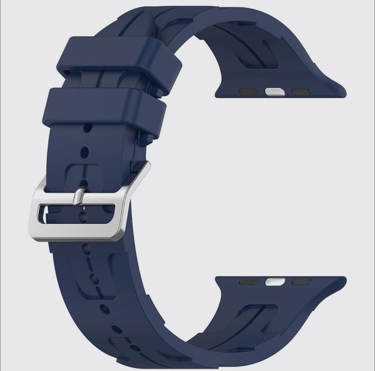 Ремешок для Apple Watch 42/44/45/49 Hermes silicone Темно синий