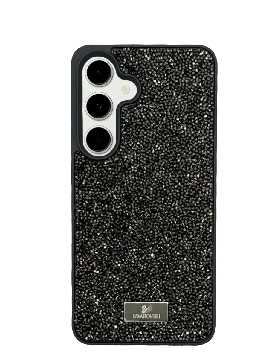 Чехол декоративный Swarovski Samsung S25 Черный