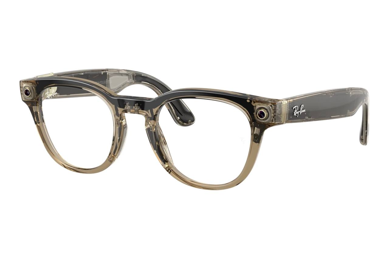Умные очки Ray-Ban Meta Scriber Optics Gen 2, Shiny Transparent Stone Beige / Demo Lens, 49-22 / 150 мм (RW7002)