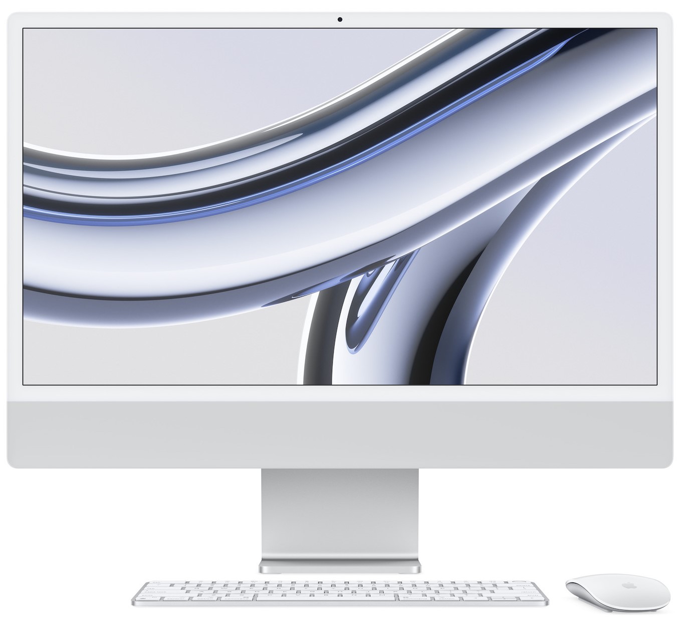 Apple iMac 24 Retina 4,5K (M3 8C/10C), 8 ГБ, 256 ГБ, серебристый