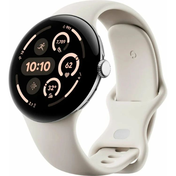 Смарт-часы Google Pixel Watch 3 45mm Polished Silver Aluminum Case/Porcelain Active Band Смарт-часы Google Pixel Watch 3 45mm Polished Silver Aluminum Case/Porcelain Active Band