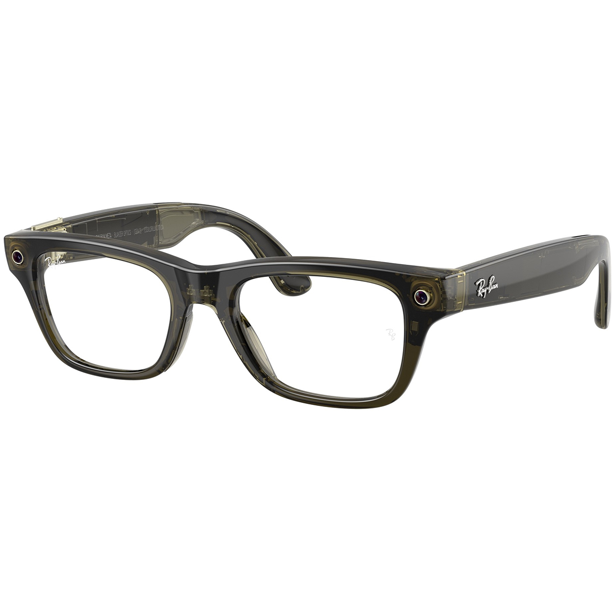 Умные очки Ray-Ban Meta Blayzer Optics Gen 2, Shiny Transparent Dark Olive / Demo Lens, 54-19 / 155 мм (RW7001)