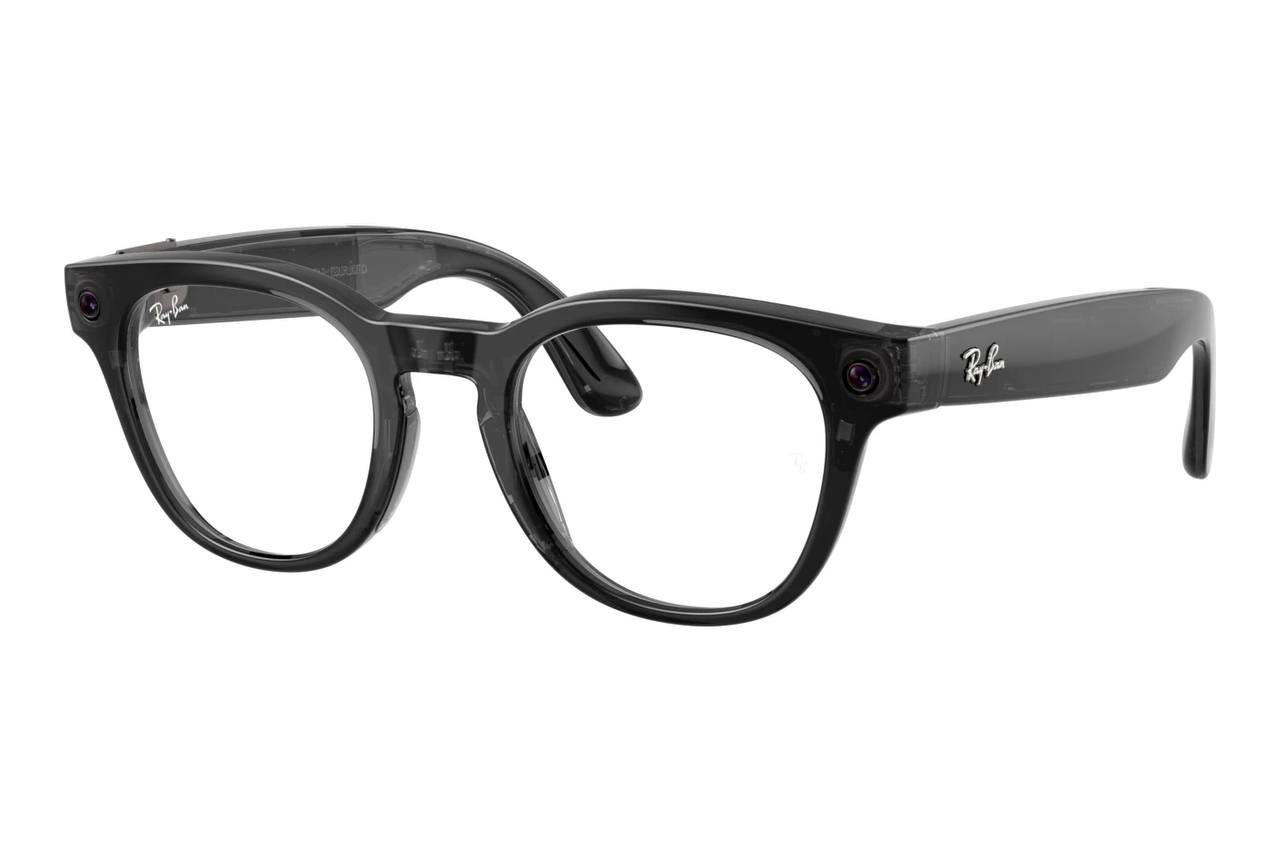 Умные очки Ray-Ban Meta Scriber Optics Gen 2, Shiny Transparent Black / Demo Lens, 49-22 / 150 мм (RW7002)