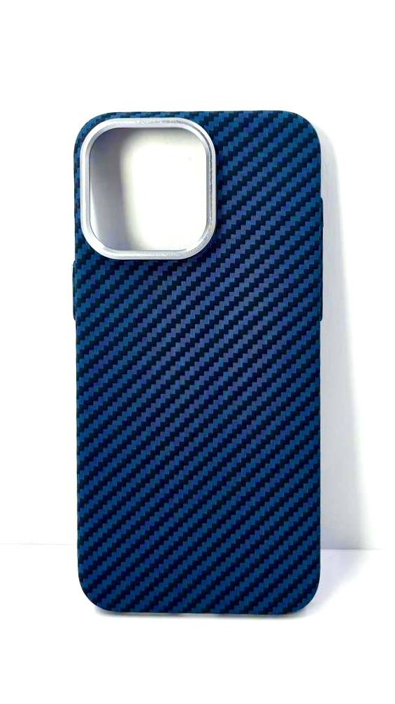 Чехол iPhone 16 Plus Mosbros Magsafe Карбон синий