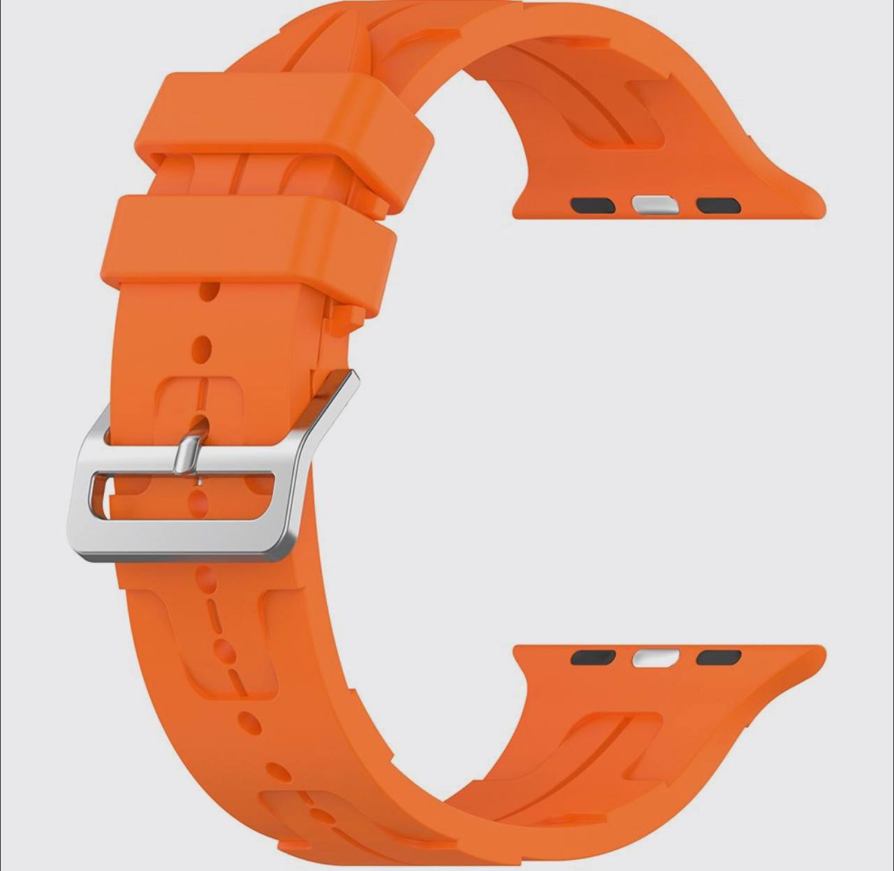 Ремешок для Apple Watch 42/44/45/49 Hermes silicone Оранжевый