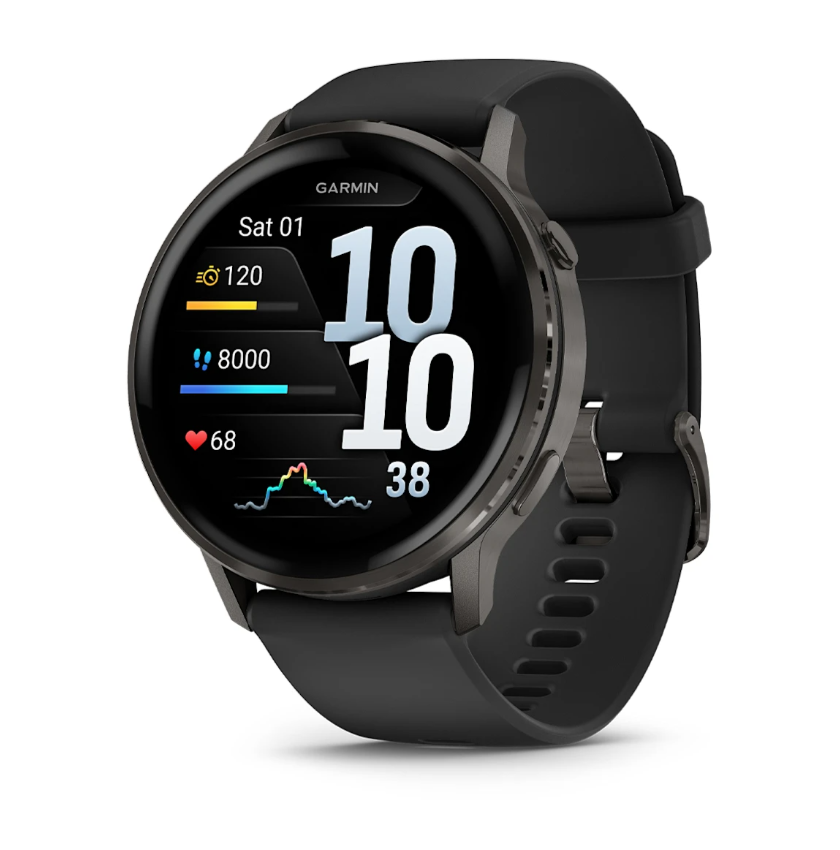 Garmin Venu 4 45mm Slate with Black Silicone Band (010-03014-00)