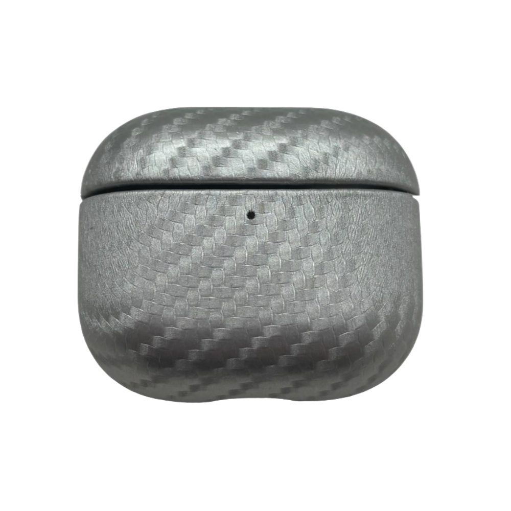 Чехол карбон для AirPods 4 Silver
