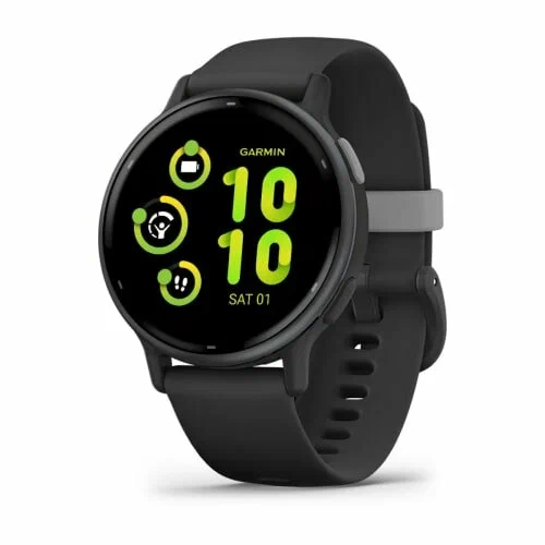 Garmin vivoactive 5 Slate Aluminium Bezel with Black Case and Silicone Band (010-02862-10)