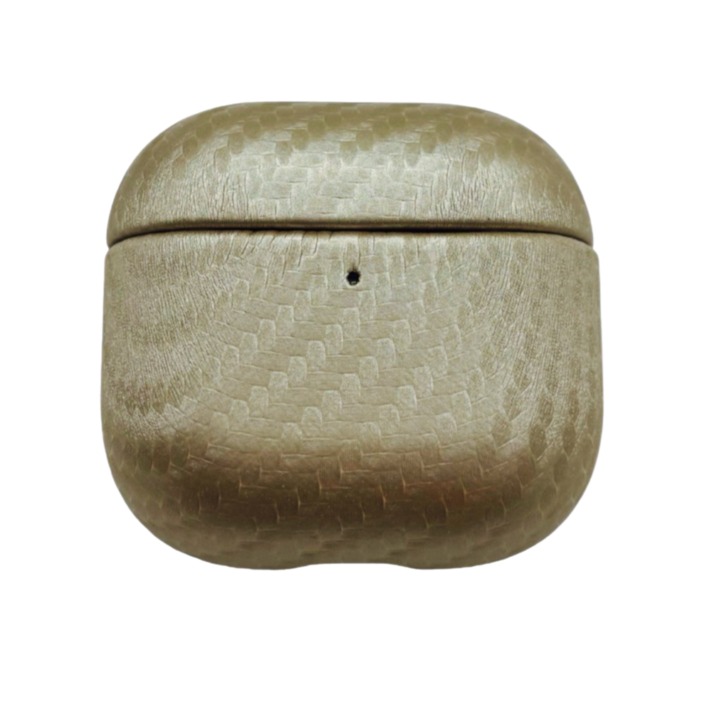 Чехол карбон для AirPods 4 Gold