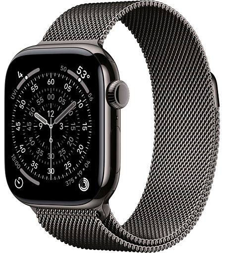 Apple Watch Series 11 46mm Slate Titanium, Milanese Loop M/L