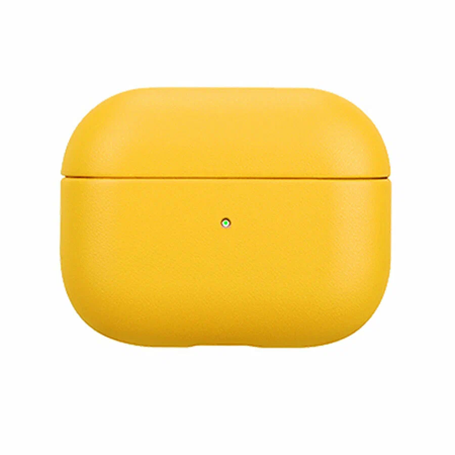 Чехол кожаный для AirPods 4 Yellow