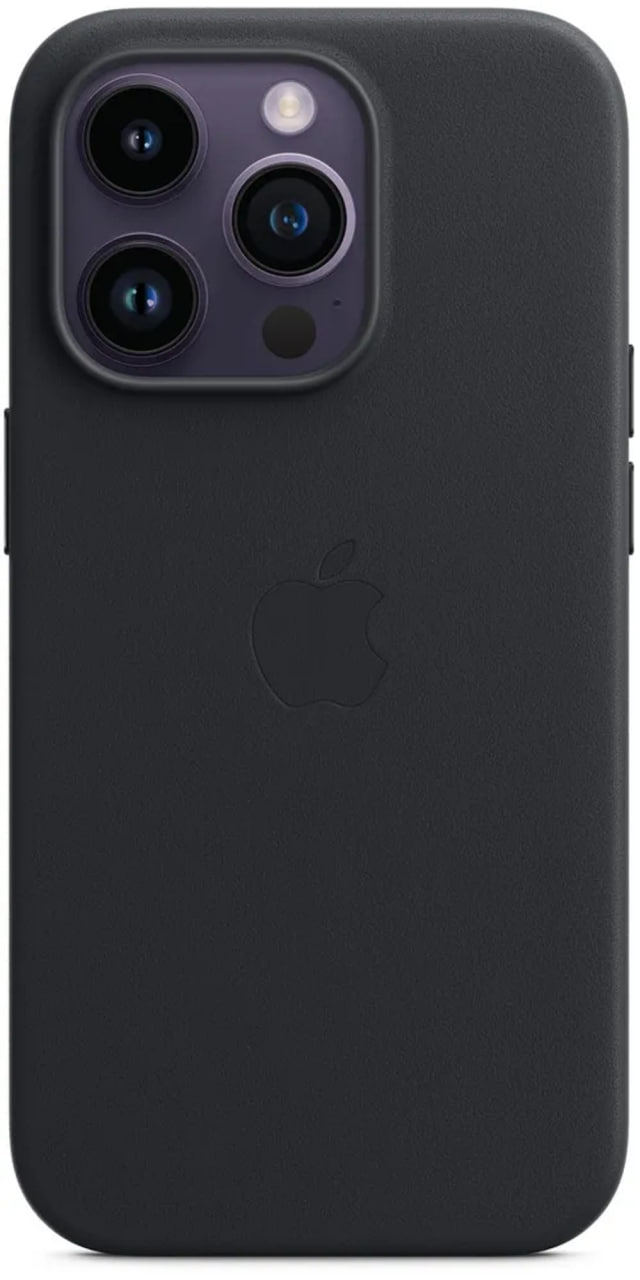Чехол кожанный IPhone 16 pro + magsafe Black