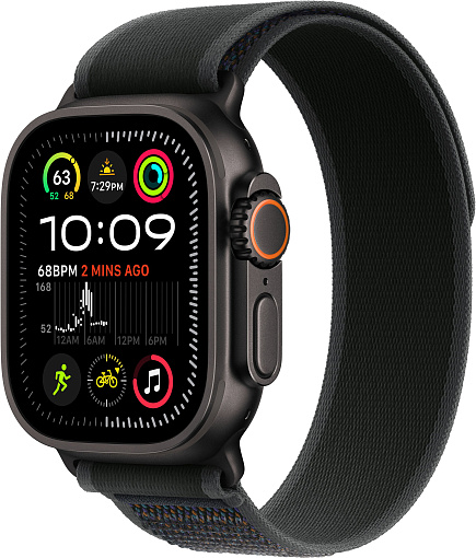 Apple Watch Ultra 2 (2024) 49mm Black Titanium Case with Black Trail Loop M/L