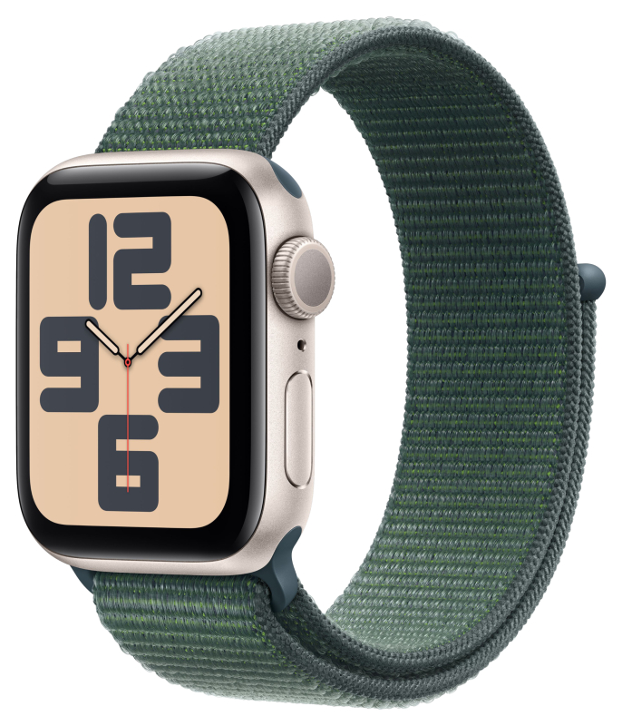 Apple Watch SE 2 (2024) 40mm Starlight — Lake Green Sport Loop One Size